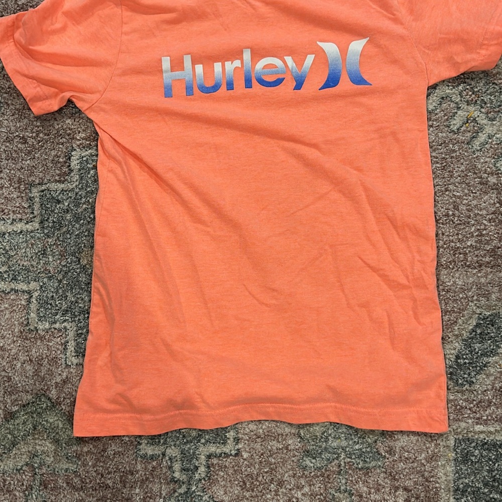 Hurley Bright Orange Tee with Blue Logo